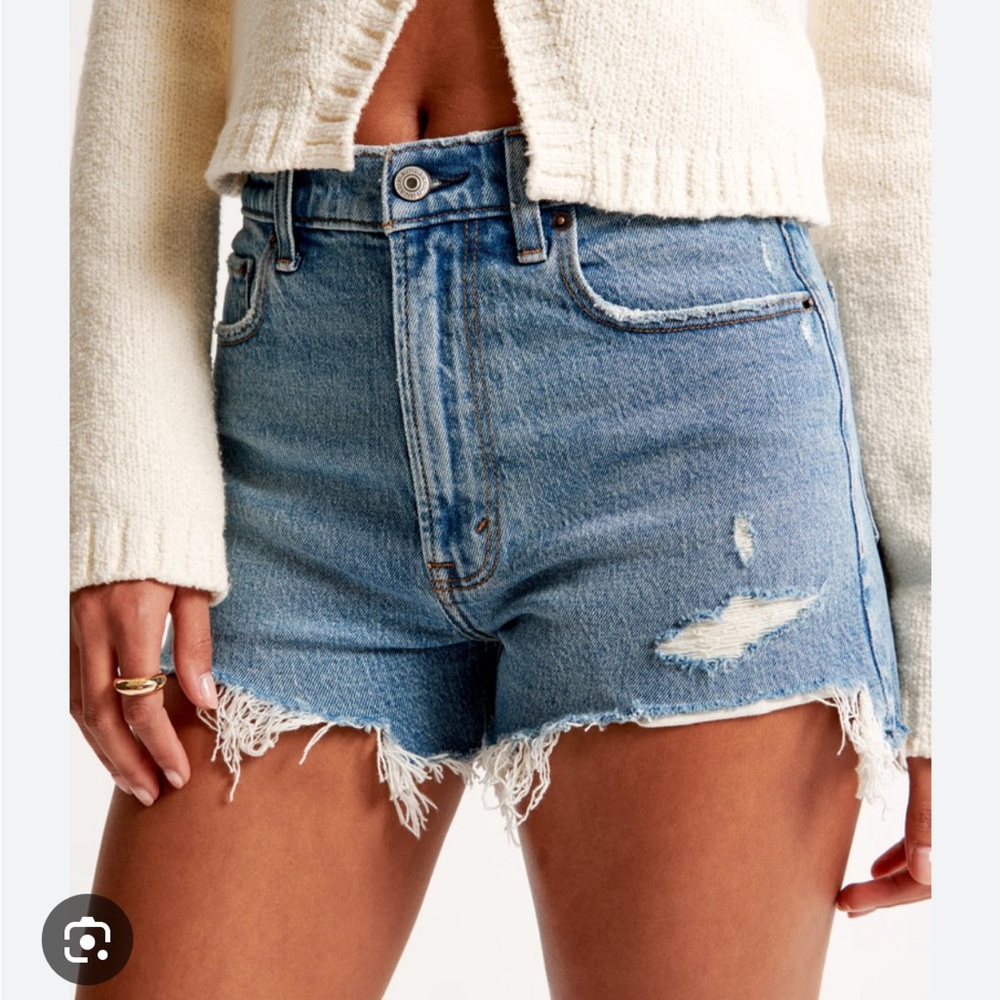 Abercrombie Distressed Blue Denim Shorts